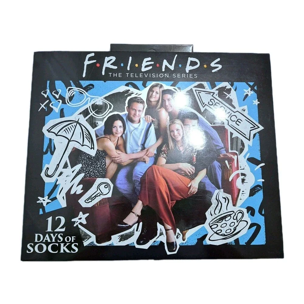 Friends Show 12 Days of Socks Advent Calendar New Adult Size 6-12